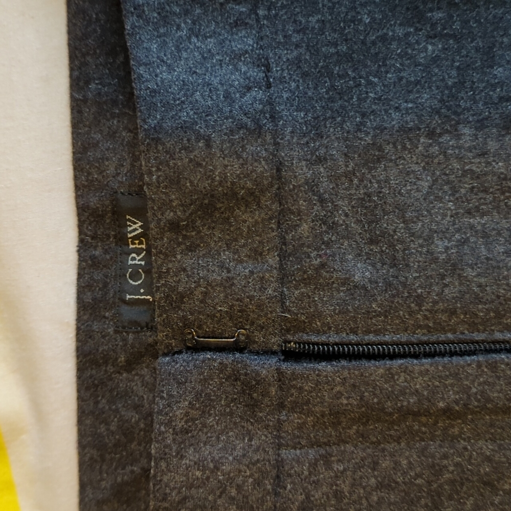 J. Crew charcoal, lined, wool straight leg high waist dress pant